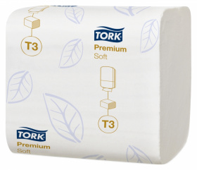 Туалетная бумага листовая Tork Premium T3, 2-слойная, белая, 252 листа, 30 уп/кор