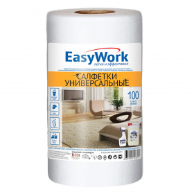 Салфетки EasyWork 28х24см универсальная в рулоне 100л/рул.*15