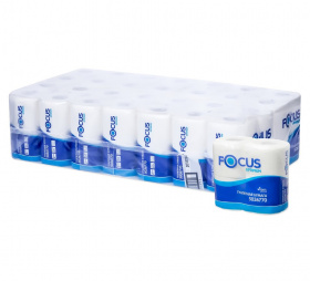 Туалетная бумага 2 слоя 4 рулона в упаковке белая FOCUS OPTIMUM *14