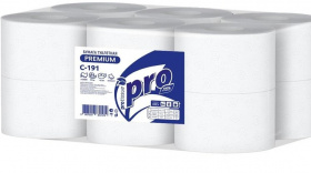 Туалетная бумага PROtissue 2-слойная, 170 метров, белая *12