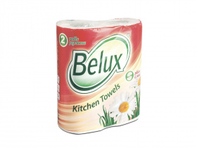 Полотенца бумажные Belux 2-слойные белые 12,5+-0,5, 2 рул/уп *12