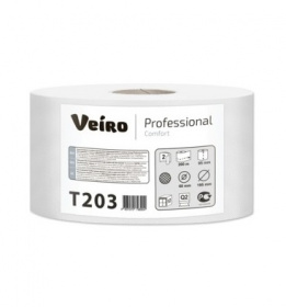 Туалетная бумага Veiro Professional Comfort T203, 2-слойная, белая, 200 метров*12