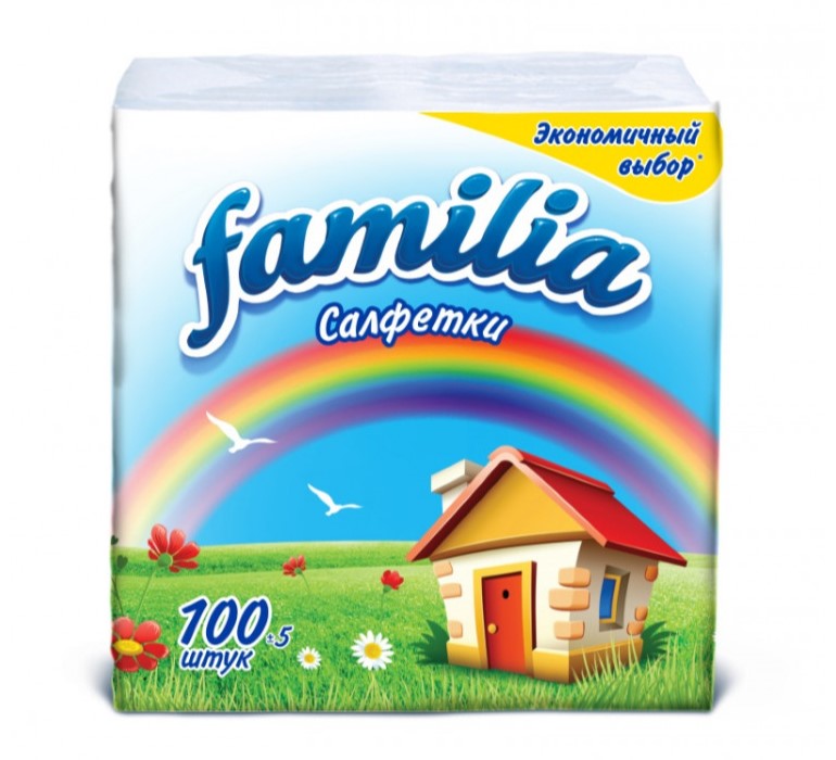 Салфетки 24*23 см 1 слой белые 100 листов в упаковке FAMILIA *24 Салфетки 24*23 см 1 слой белые 100 листов в упаковке FAMILIA *24