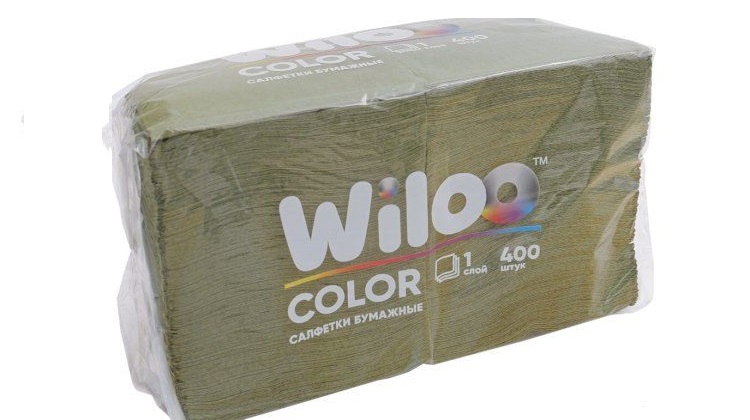 Салфетки бумажные Wiloo 24х24 2 сл зеленые 250 шт /уп *9 Салфетки бумажные Wiloo 24х24 2 сл зеленые 250 шт /уп *9