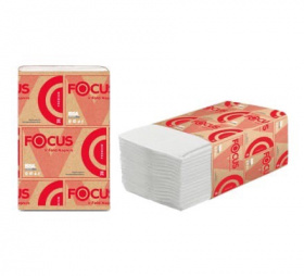 Салфетки диспенсерные Focus 16,8х23 см, 2-слойные, 1/2 сложения N4, 200 листов, белые,15 уп/кор