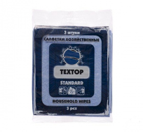 Салфетка вискозная Textop, хозяйственная, 30x35 см, синий, 3 штуки в упаковке *54