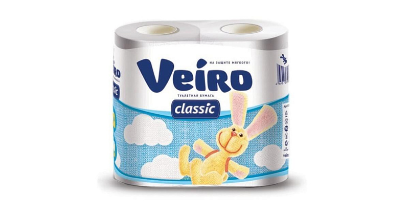 Туалетная бумага Veiro Classic 2-слойная белая 17,5 м, 4 рул/уп *12 Туалетная бумага Veiro Classic 2-слойная белая 17,5 м, 4 рул/уп *12