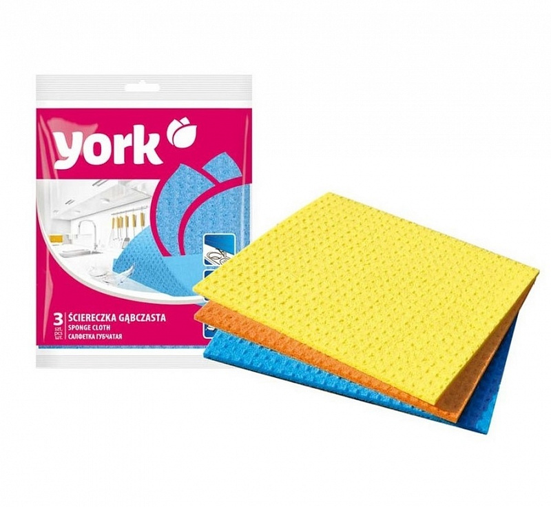 Салфетка "York" прорезиненная 17,5х15,5 3 шт/уп *150 