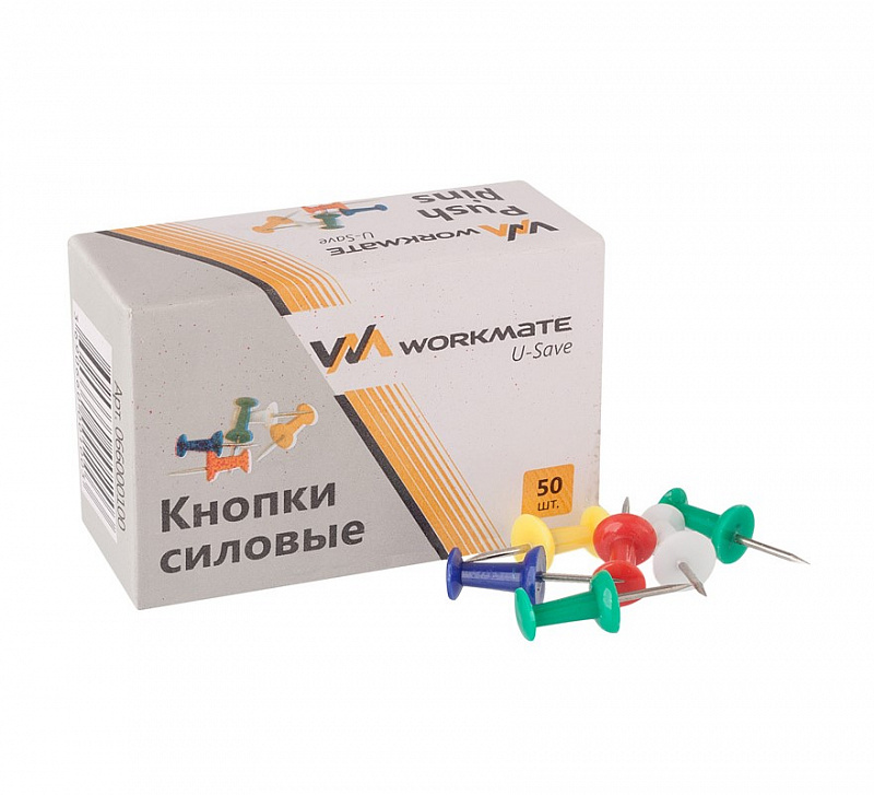 Кнопки-гвоздики канцелярские силовые 50 штук в картонной упаковке *10