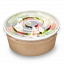 Круглый контейнер бумажный Крафт d-150 мм, 750 мл, OSQ Round bowl с плоской крышкой *180